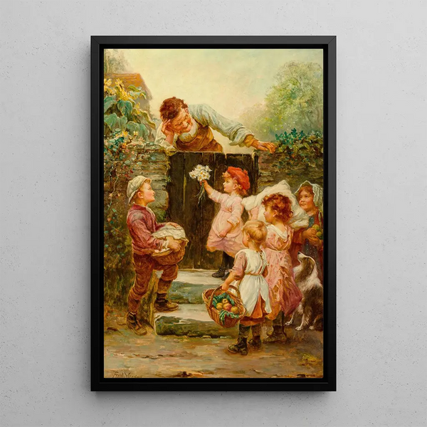 L'anniversaire de grand-père - Frederick Morgan — framed artwork on a wall