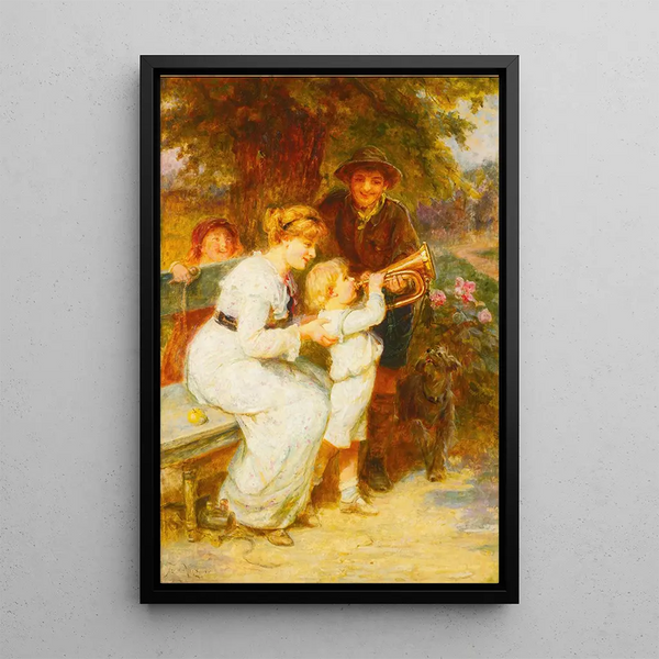 Learn to Play the Trumpet - Frederick Morgan — framed artwork on a wall