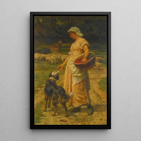 The shepherdess - Frederick Morgan — framed artwork on a wall