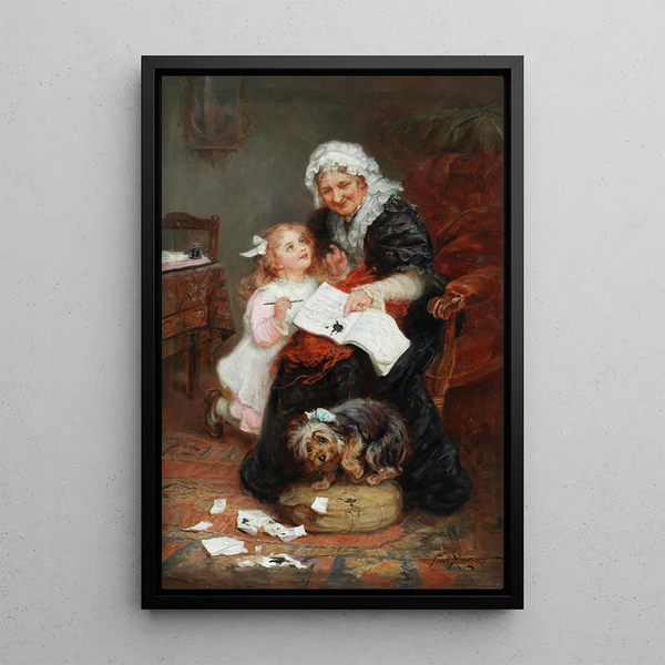 The Penitent Puppy - Frederick Morgan — framed artwork on a wall