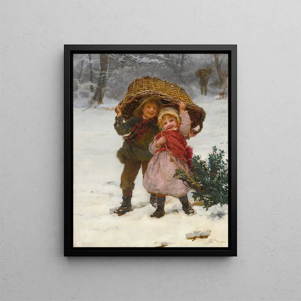Christmas Painting - Frederick Morgan — framed artwork on a wall