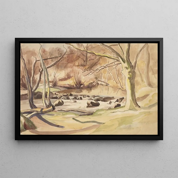 Autumn Stream - Frederick Porter — framed artwork on a wall