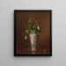 Myosotis and roses in a vase - Frederick Stone Batcheller — framed artwork on a wall