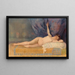 Nude reclining painting - Frederick Vezin — framed artwork on a wall