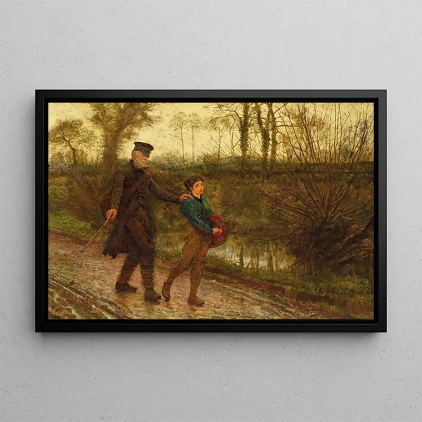 The Travelers - Frederick Walker — framed artwork on a wall