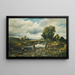 Landscape with Figures in a Boat Near a Lock - Frederick Waters Watts — framed artwork on a wall