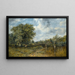 Landscape painting with livestock and a cottage beyond - Frederick Waters Watts — framed artwork on a wall
