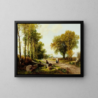 The Sunday Morning Walk - Frederick William Hulme — framed artwork on a wall