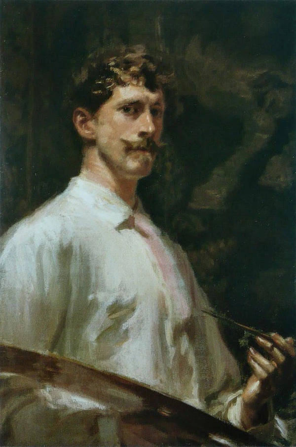 Self-portrait Painting - Frederick William MacMonnies — framed artwork on a wall