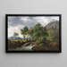 Landscape painting of cliffs Djupadal in Blekinge - Frederik Christian Jakobsen Kirskou — framed artwork on a wall