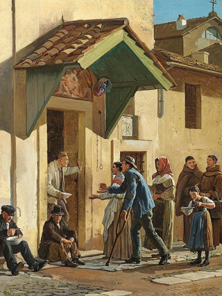 Frederik Christian Lund - Fattige bespises ud for klosteret San Bonaventura p Palatinerhjen.webp