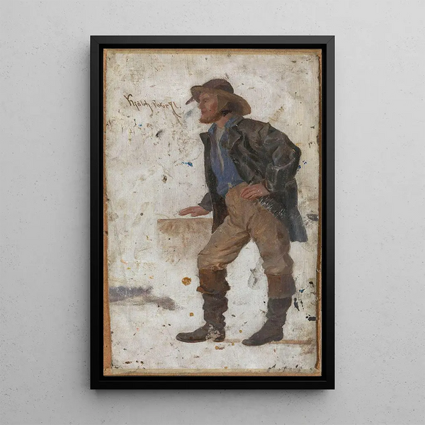 Fisherman - Frederik Collett — framed artwork on a wall