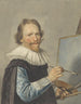 Portrait painting of Frederik Hendricksz Vroom at his easel - Frederik Hendricksz Vroom — artwork view