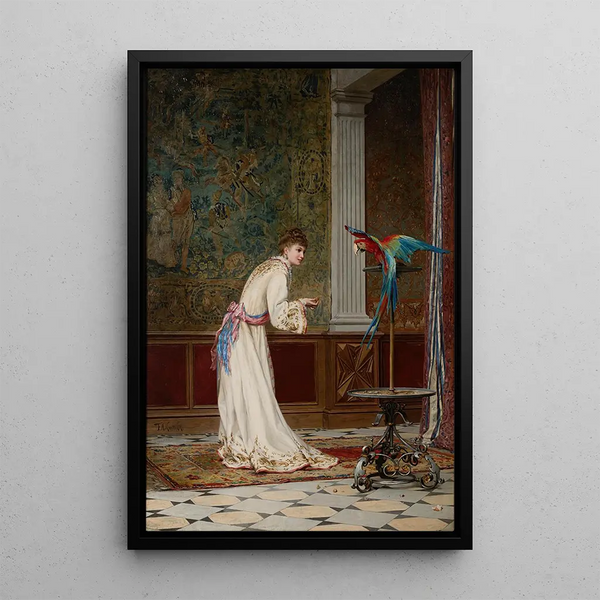 Nourrir l'Ara - Frederik Hendrik Kaemmerer — framed artwork on a wall