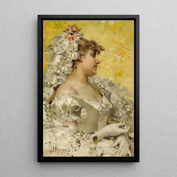 Dame en Blanc - Frederik Hendrik Kaemmerer — framed artwork on a wall