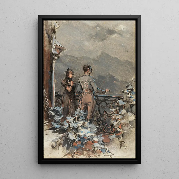 Night Scene Painting - Frederik Hendrik Kaemmerer — framed artwork on a wall