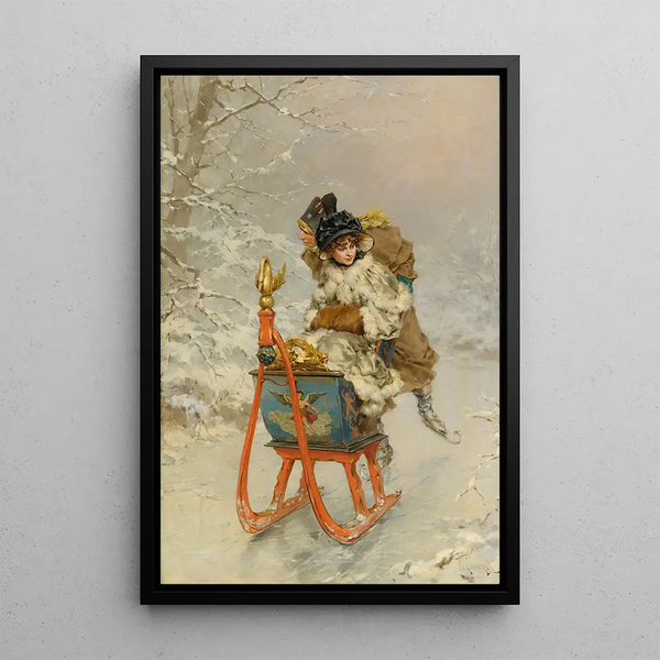 The Sleigh Ride - Frederik Hendrik Kaemmerer — framed artwork on a wall