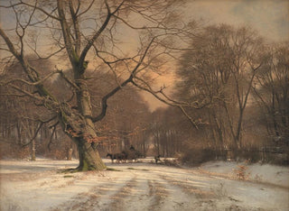 Winter landscape painting, Jægersborg Dyrehave motif - Frederik Rohde — artwork view