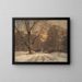 Winter landscape painting, Jægersborg Dyrehave motif - Frederik Rohde — framed artwork on a wall