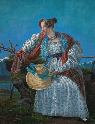 Frederik Sdring - Young Woman Sitting in a Norwegian Landscape.webp