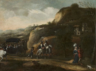 Landscape with a Horse-Drawn Carriage - Frederik de Moucheron — artwork view