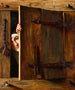 a small trompe-l'œil with a young nun looking through a shutter - French School — artwork view