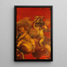 Two Geniuses with a Helmet - French School — framed artwork on a wall