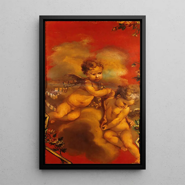 Two Geniuses - French School — framed artwork on a wall