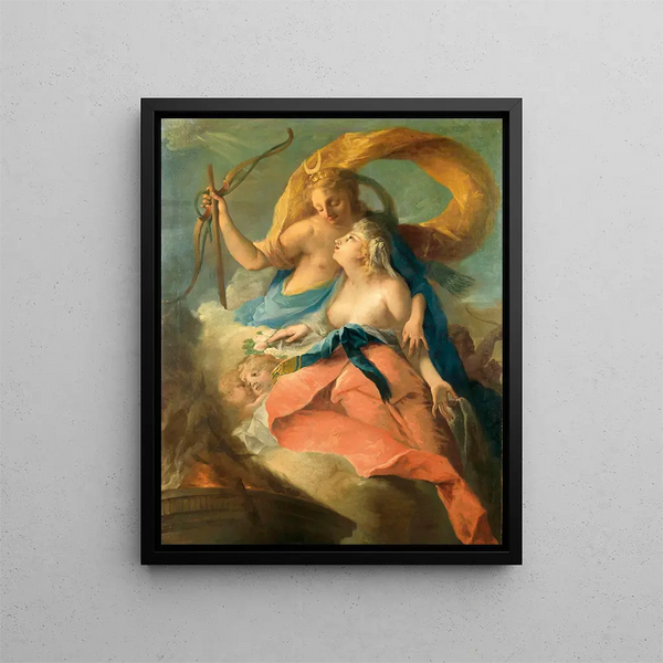 Diane saving Iphigenia - French School — framed artwork on a wall