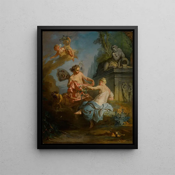 Flore et Zéphyr - French School — framed artwork on a wall