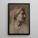 Head of an Old Woman - French School — framed artwork on a wall