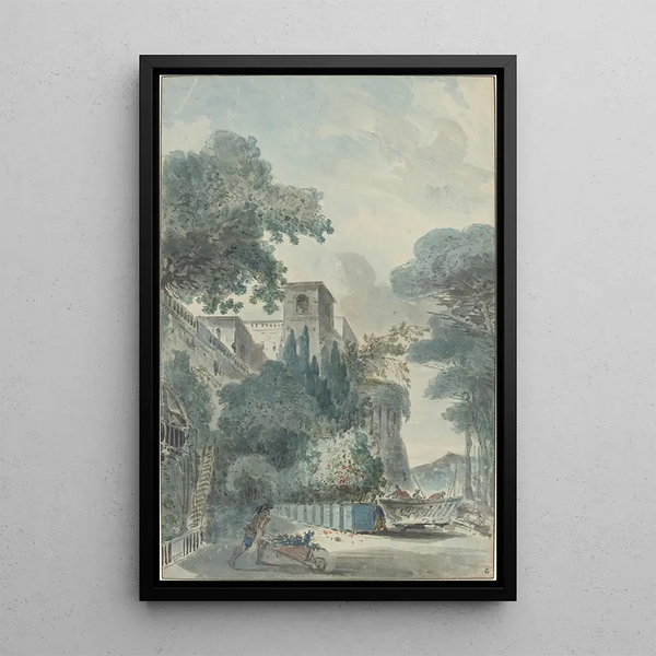 L'Allée de grenadiers - French School — framed artwork on a wall