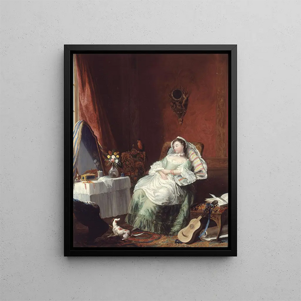 La Liseuse endormie - French School — framed artwork on a wall