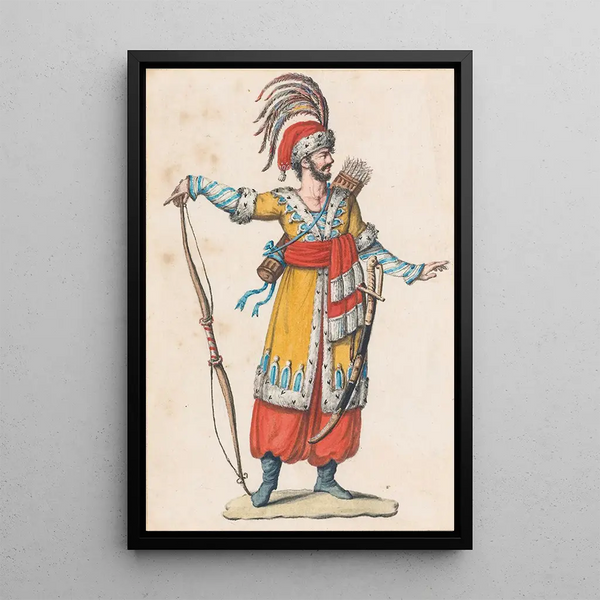 Oriental Costumes Painting 1 - French School — framed artwork on a wall