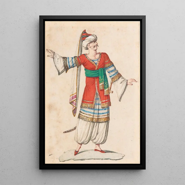 Oriental Costumes Painting 2 - French School — framed artwork on a wall