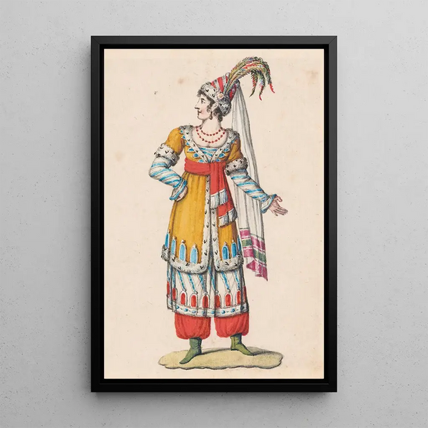 Oriental Costumes Painting 3 - French School — framed artwork on a wall