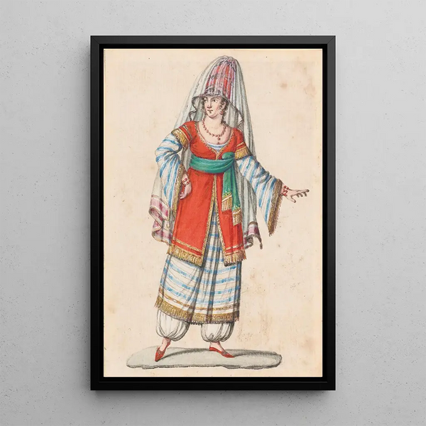 Oriental Costumes Painting 4 - French School — framed artwork on a wall