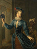 Portrait of a lady with a page and a mask - French School — artwork view