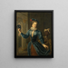 Portrait of a lady with a page and a mask - French School — framed artwork on a wall