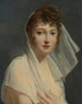 Portrait of a young woman wearing a veil - French School — artwork view