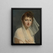 Portrait of a young woman wearing a veil - French School — framed artwork on a wall