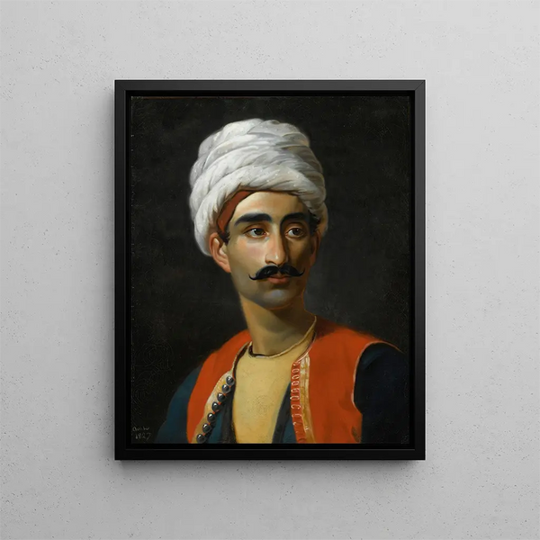 Portrait of Hassan El Berberi - French School — framed artwork on a wall