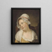 Portrait of a Little Girl with a White Bonnet - French School — framed artwork on a wall
