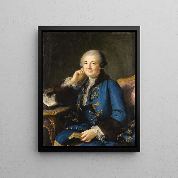 Portrait of a Gentleman - French School — framed artwork on a wall