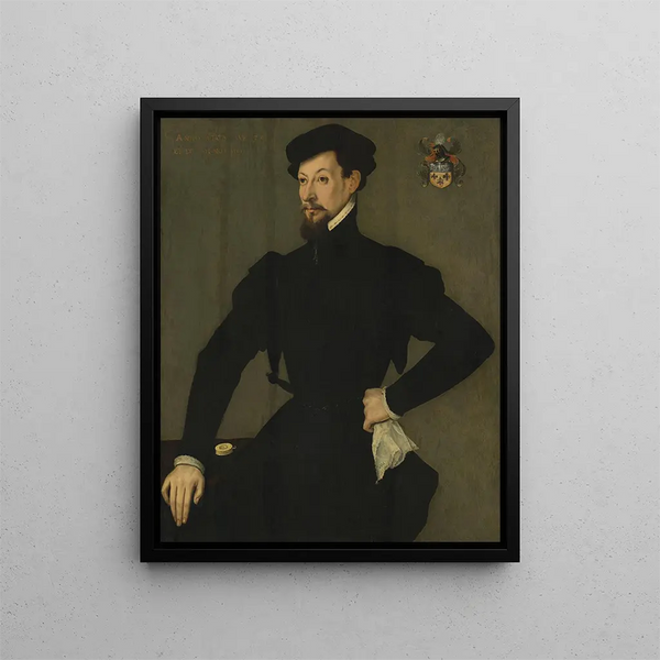 Portrait of a Quaratesi family member - French School — framed artwork on a wall
