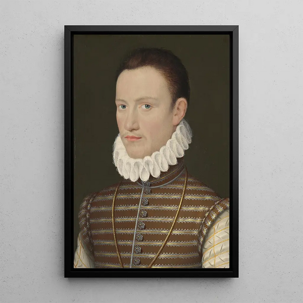 Portrait of a noble - French School — framed artwork on a wall