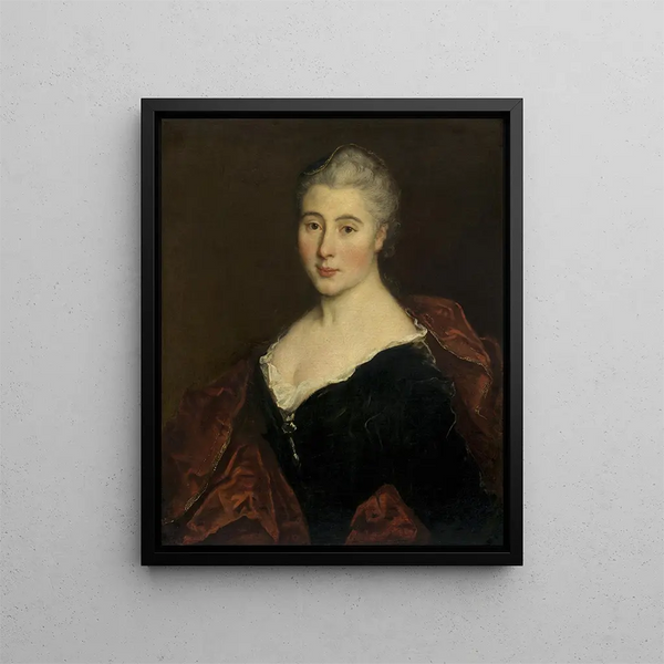Portrait of a Woman - French School — framed artwork on a wall