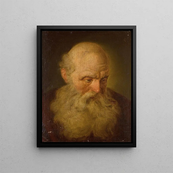 Portrait of a bearded man - French School — framed artwork on a wall