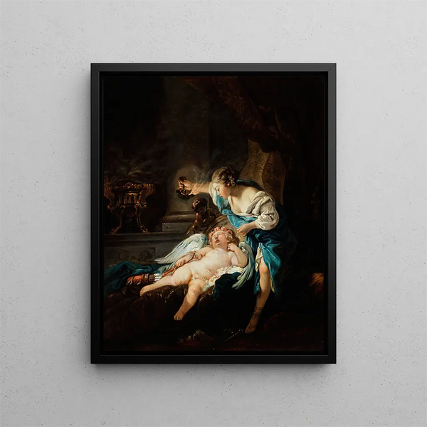 Psyche and Love - French School — framed artwork on a wall