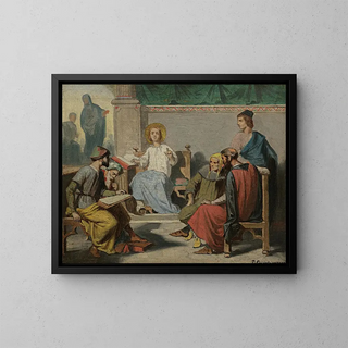 The Christ at the temple - French School — framed artwork on a wall